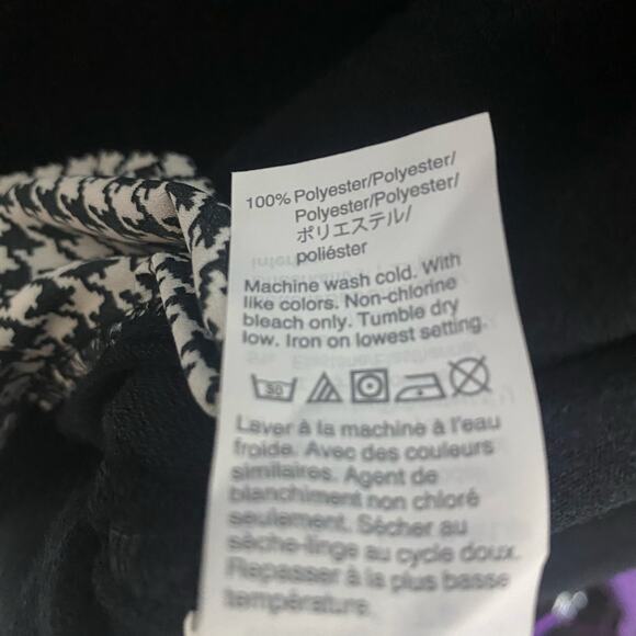 J.Crew Women's Black Long Sleeve Top with Houndstooth Hem – Size L - Picture 5 of 9